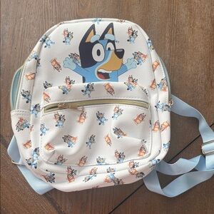 Kids Bluey Cream Mini Backpack with Blue Accents